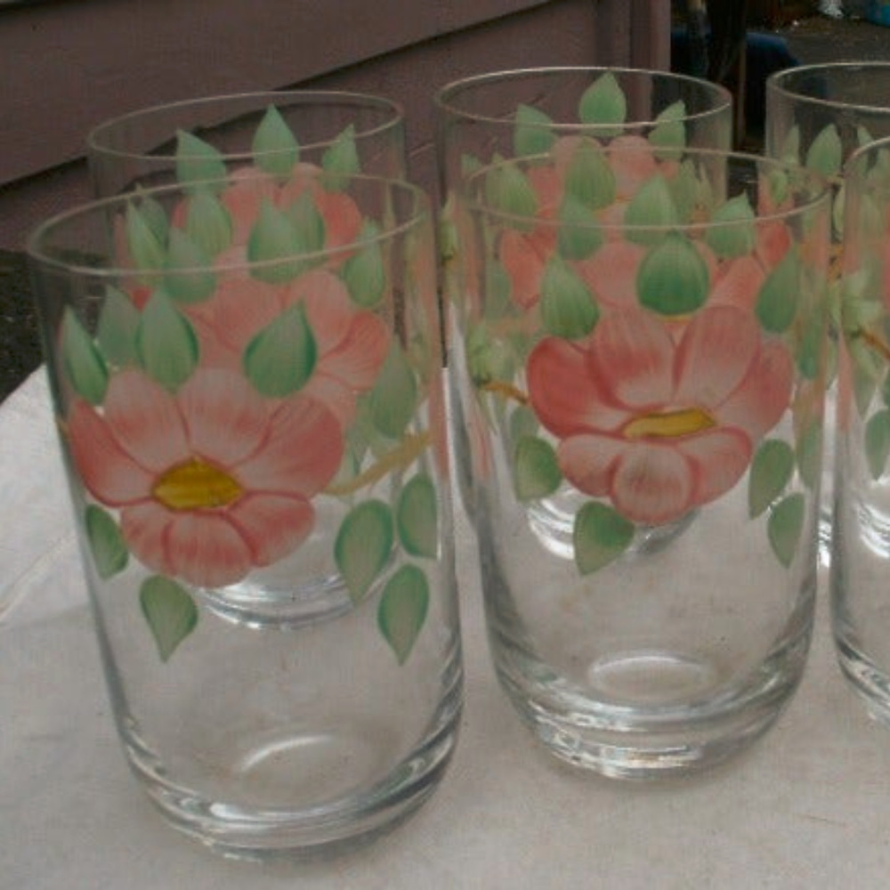 Vintage Prairie Rose Imperial Glass Tumblers - Picture 2 of 8